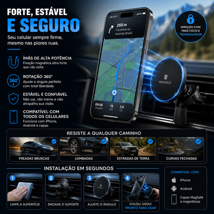 Suporte Veicular Magnético para Celular 🚗📱