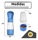 Garrafa Portátil 2 em 1 para Passeios com Pets/ Água+Comida